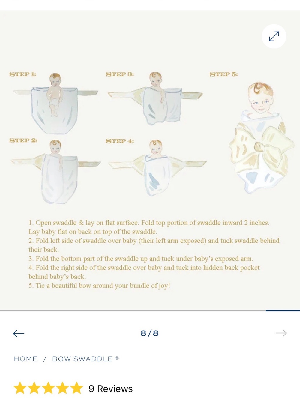 The Beaufort Bonnet Company Bow Swaddle – Yellow - Picture 3 of 5